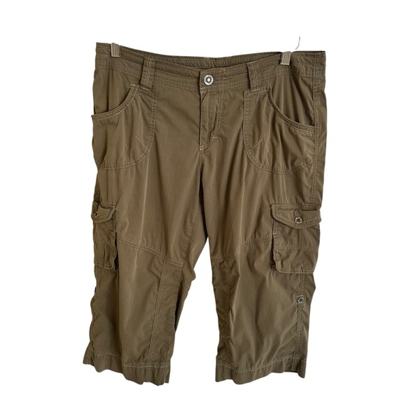 Kuhl Womens 10 Green Cargo Pants Knee Length Cropped Hiking Camping Outdoors - Picture 1 of 6